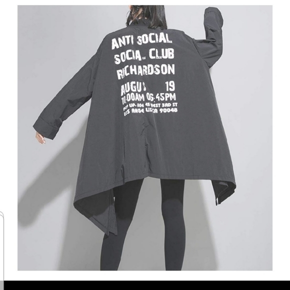 Jackets & Coats | Modern Edgy Anti Social Club Graphic Swing But | Poshmark